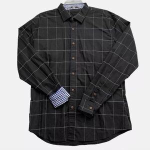 Coofandy Crisp Cotton Dress Shirt long sleeves large black/white Stripes